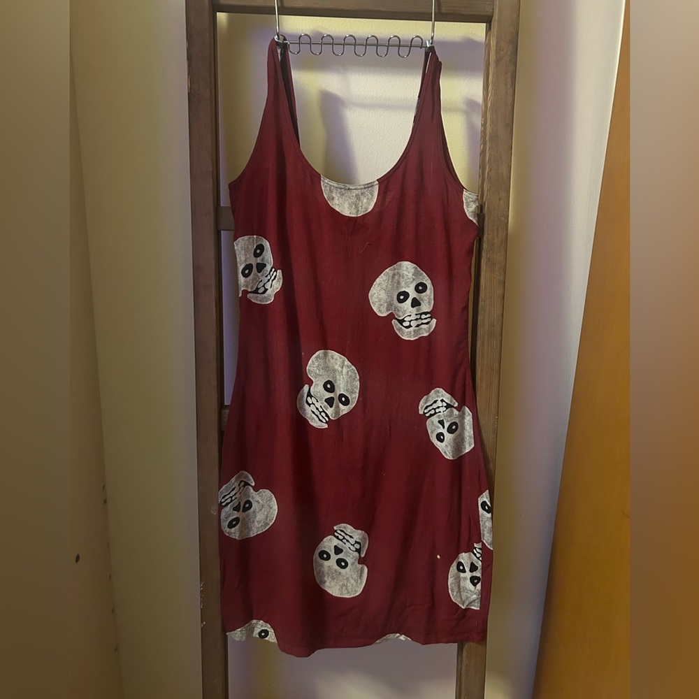 Women’s Skull Print Dress - Red